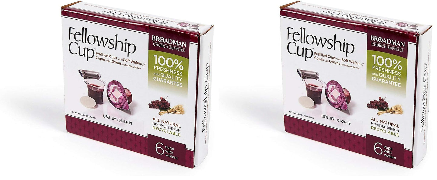 BROADMAN CHURCH SUPPLIES Pre-filled Communion Fellowship Cup, Juice and Wafer Set, 100 Count