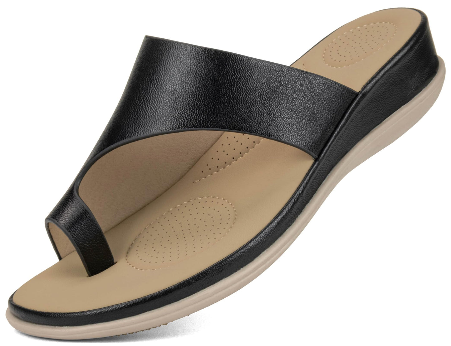 Women Pinch Toe Wedge Sandals Arch Support Slide Sandal | Comfortable Breathable Non Slip Dressy Slides Casual Slip On Shoes Walking Summer Vacation Outdoor