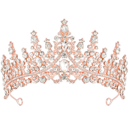 TOBATOBA Silver Wedding Crystal Tiaras and Crowns for Women, Bride Royal Queen Headband Princess Quinceanera Headpieces for Birthday Prom Pageant Party