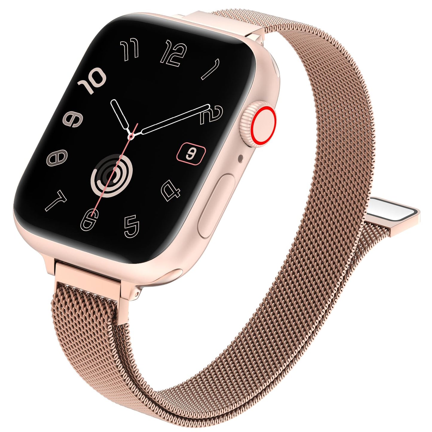 MARGE PLUS Slim Milanese Loop Compatible with Apple Watch Band for women 41mm 40mm 38mm 42mm 46mm 45mm 44mm, Stainless Steel Magnetic Mesh Strap work on iWatch Series 11 10 9 8 7 6 5 4 3 & SE 3 2 1