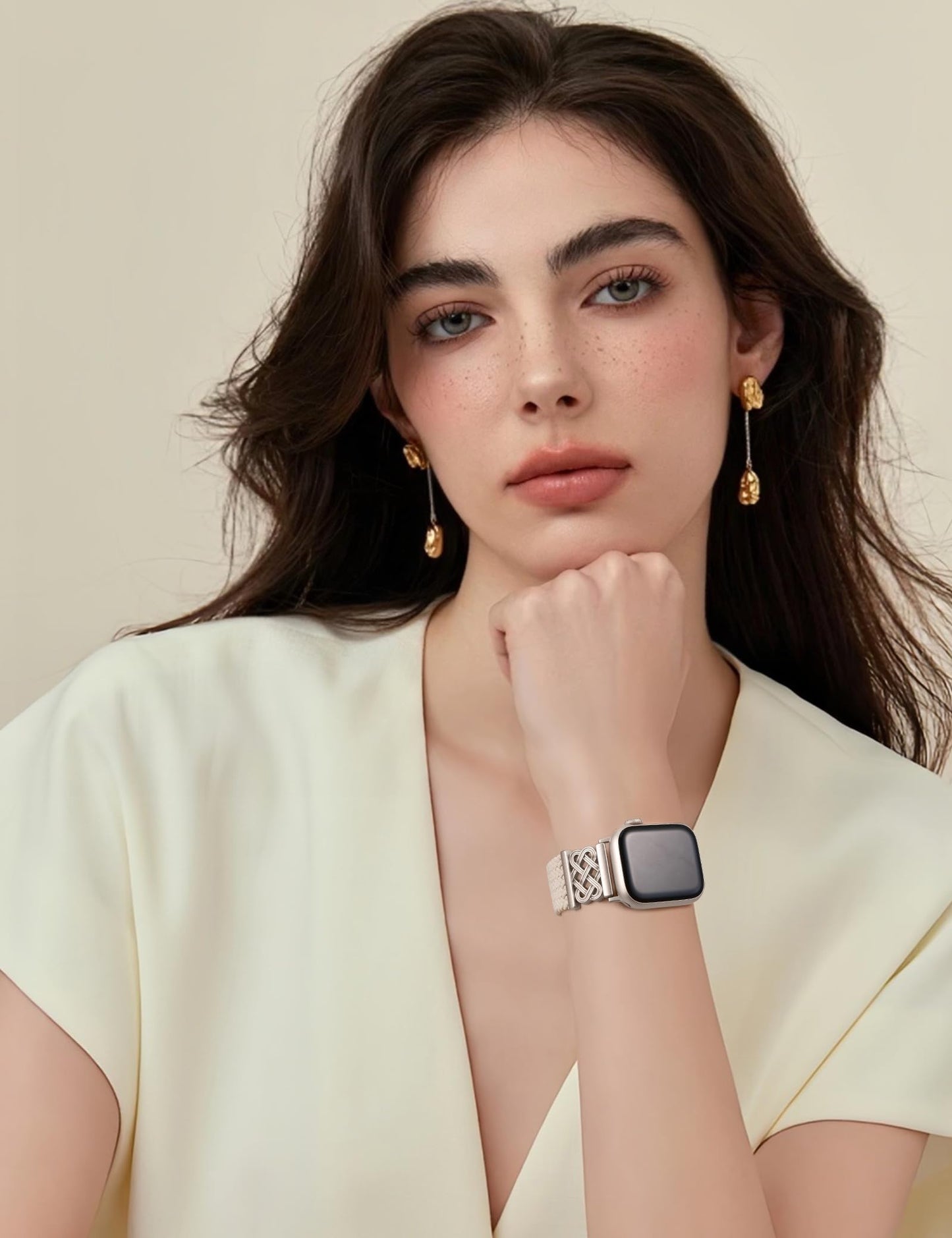 TOYOUTHS Braided Magnetic Band Compatible with Apple Watch Bands 38/40/41/42/44/45/46/49mm Women Men, Dressy Celtic Metal Stretchy Elastic Strap for iWatch Series 11 10 9 8 7 6 5 4 SE/Ultra 3 2 1