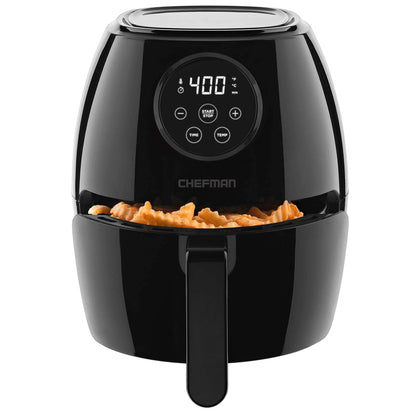 Chefman Air Fryer – 4-in-1 Slim 3.5 QT Airfryer, Air Fry, Bake, Dehydrate, Frozen, 450°F Max Temp for Extra Crispy Results in Minutes, Nonstick Ceramic Coating, Dishwasher-Safe Accessories - Black