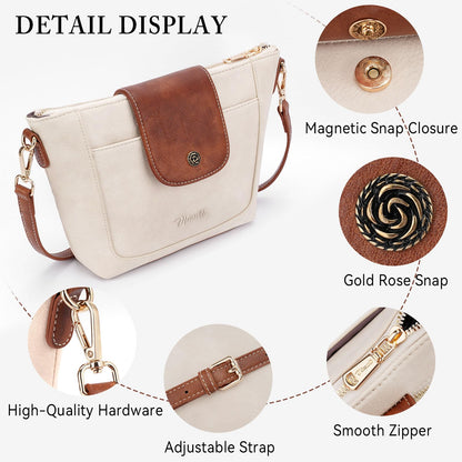 Crossbody Purses for Women Vegan Leather Small Crossbody Bags with Adjustable Strap Lightweight Travel Shoulder Bag