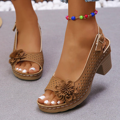 Orthopedic Wedge Sandals For Women 2026,Chunky Block Arch Support Sandal Adjustable Ankle Strap Hollow Out Low Heeled Slippers Wide Width Elegant Dressy Summer Platform Beach Shoes