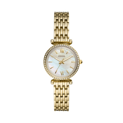 Fossil Women's Watch and Bracelet Set, Carlie Three-Hand Stainless Steel Watch for Women and Bracelet Set