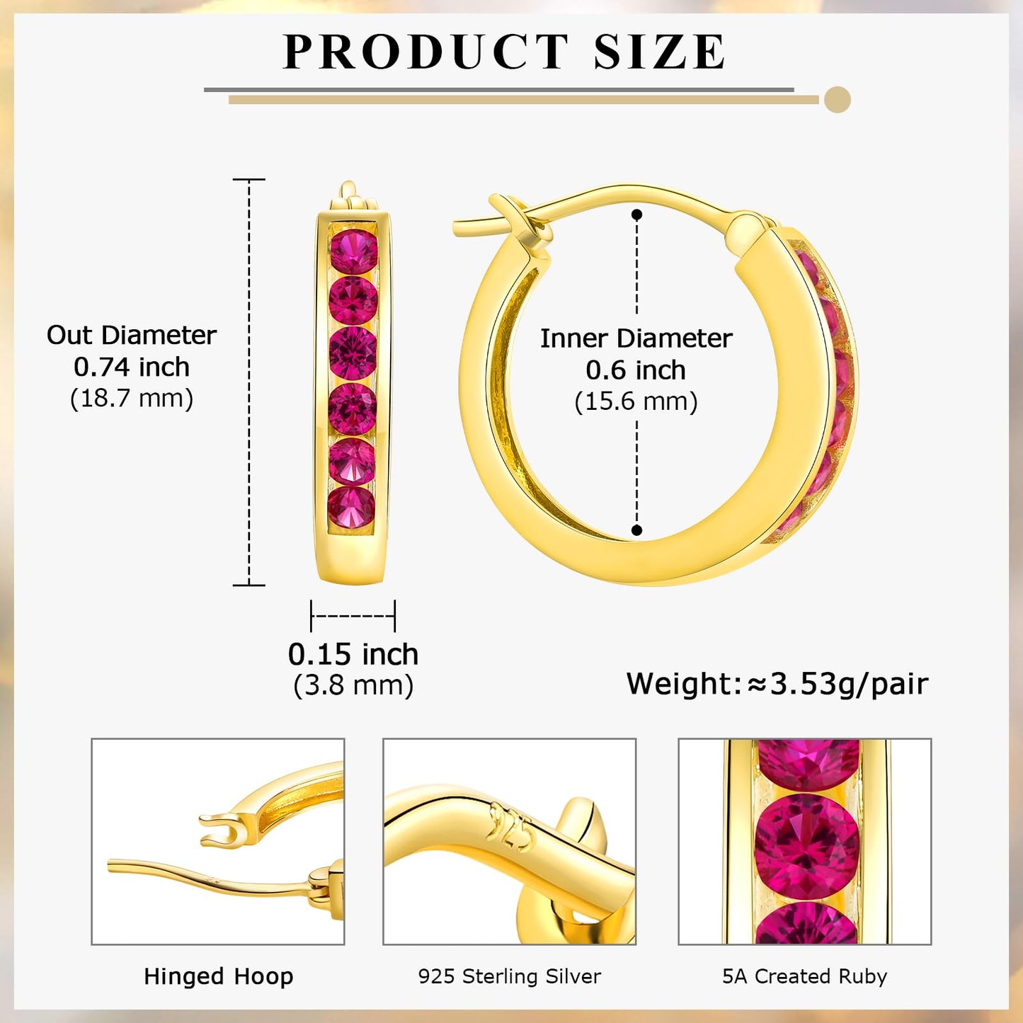 Channel Set Small Huggie Hoop Earrings Sterling Silver or 14K Gold Color,Lightweight Hypoallergenic CZ Diamond Chunky Hoop Earrings for Women