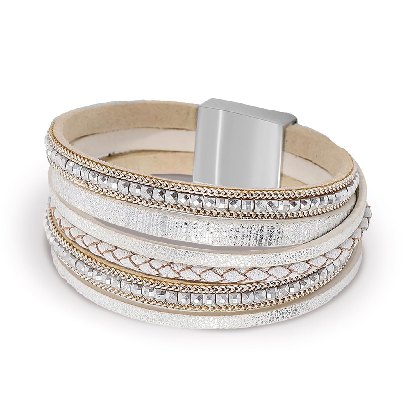 Fesciory Leather Wrap Bracelets for Women, Boho Western Layered Jewelry | Layered leather cuff bracelets, Easy on and off, Boho western style, Daily wear, Gift for women