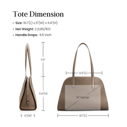 befen Genuine Leather Tote Bag for Women Work, Women's Leather Shoulder Bags Purses Satchel Handbags with Laptop Compartment