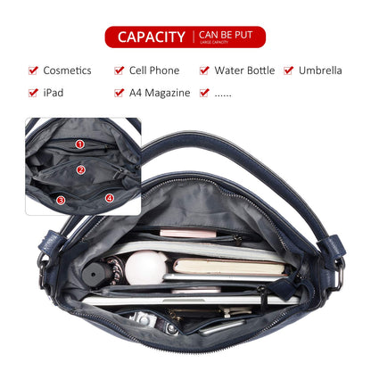 Realer Hobo Crossbody Bags for Women Designer Faux Leather Hobo Handbags Retro Large Size Shoulder Bag Bucket Purse