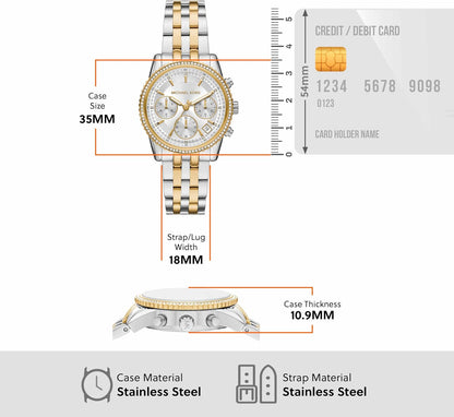 Michael Kors Bryant Chronograph Women's Watch, Stainless Steel and Pavé Crystal Watch for Women