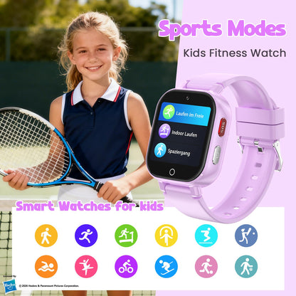Smart Watch for Kids, 4G Kids Smartwatch with GPS Tracker Calling (Blue) | WIFI/Voice/Video Chat/SOS/SMS-receiving IP68 Waterproof Pedometer Camera Alarm Safe Zone Smartwatch Gift for Boys Girls 4-12