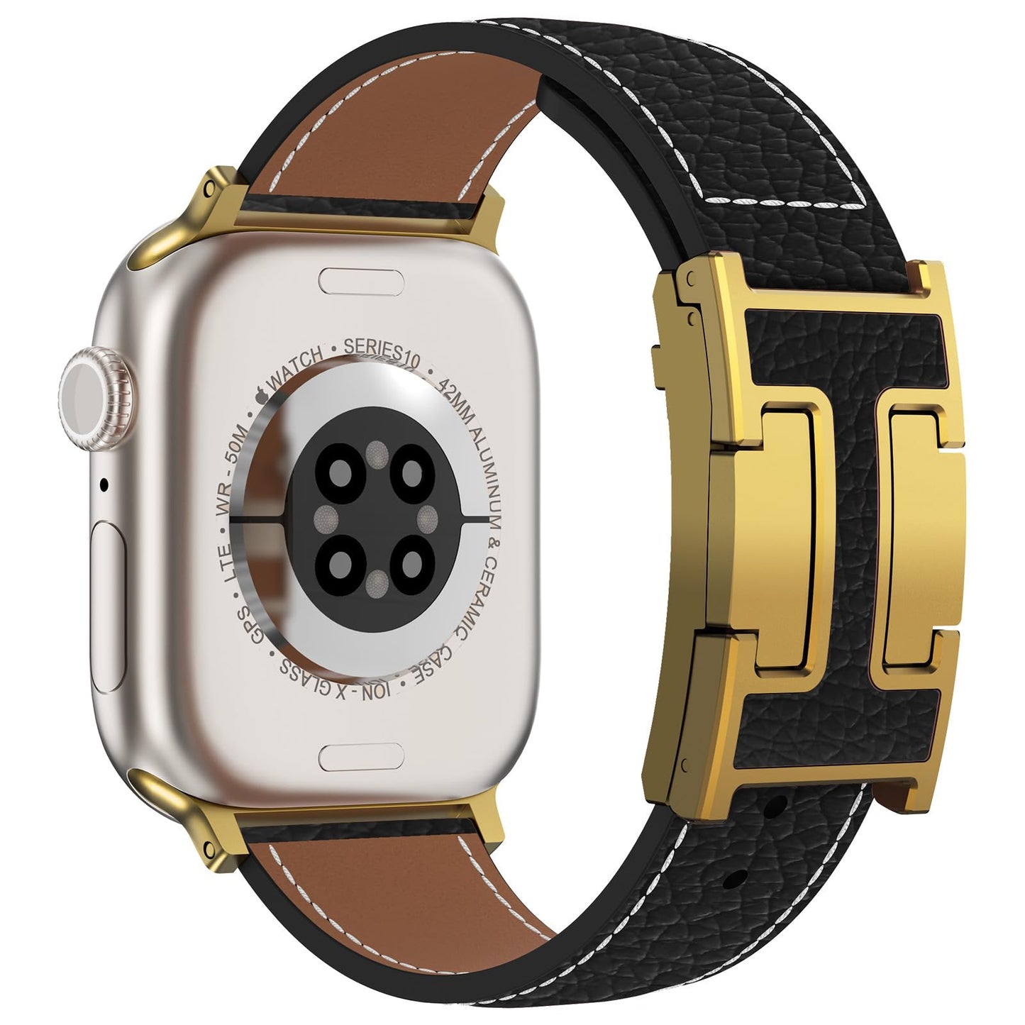 Leather Magnetic Watch Band Compatible with Apple Watch Ultra Band 49mm 46mm 45mm 44mm 42mm 41mm 40mm 38mm Replacement Strap for Women Men iWatch Ultra 3/2/1/SE3/Series 11/10/9/8/7/6/5/4/3/2/1