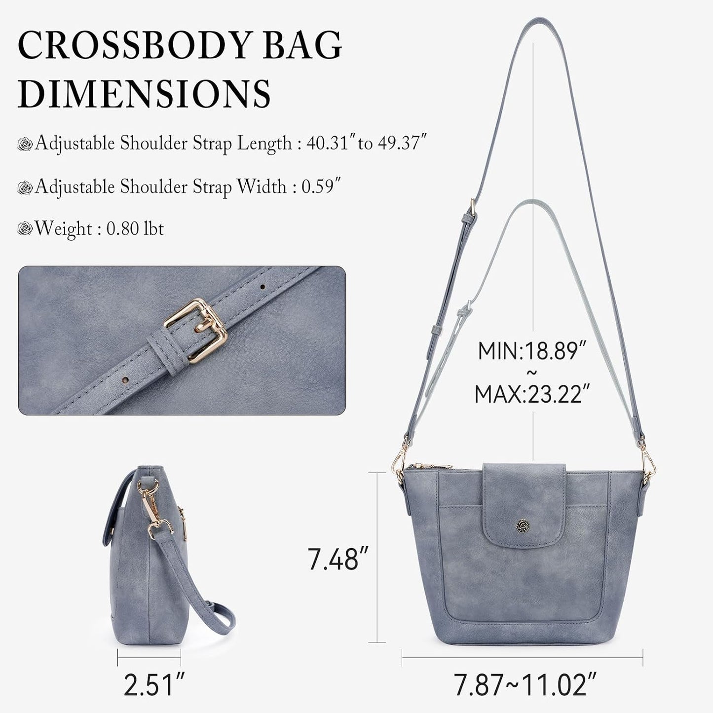 Crossbody Purses for Women Vegan Leather Small Crossbody Bags with Adjustable Strap Lightweight Travel Shoulder Bag