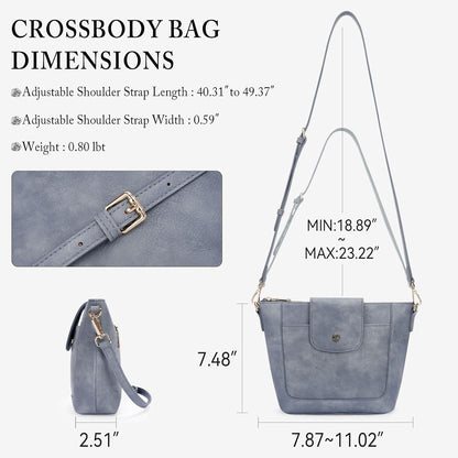 Crossbody Purses for Women Vegan Leather Small Crossbody Bags with Adjustable Strap Lightweight Travel Shoulder Bag
