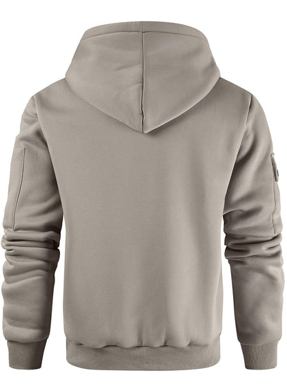 Leidowei Men's Hoodies Casual Pullover Hooded Sweatshirt Long Sleeve Quarter Zip Hoody Tops With Kangaroo Pocket