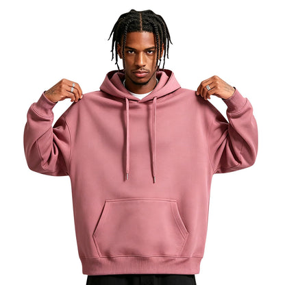 Men Hoodie Sweatshirt Pullover with Kangaroo Pocket Lightweight Casual Hooded Top Apparel for Spring Fall Wear