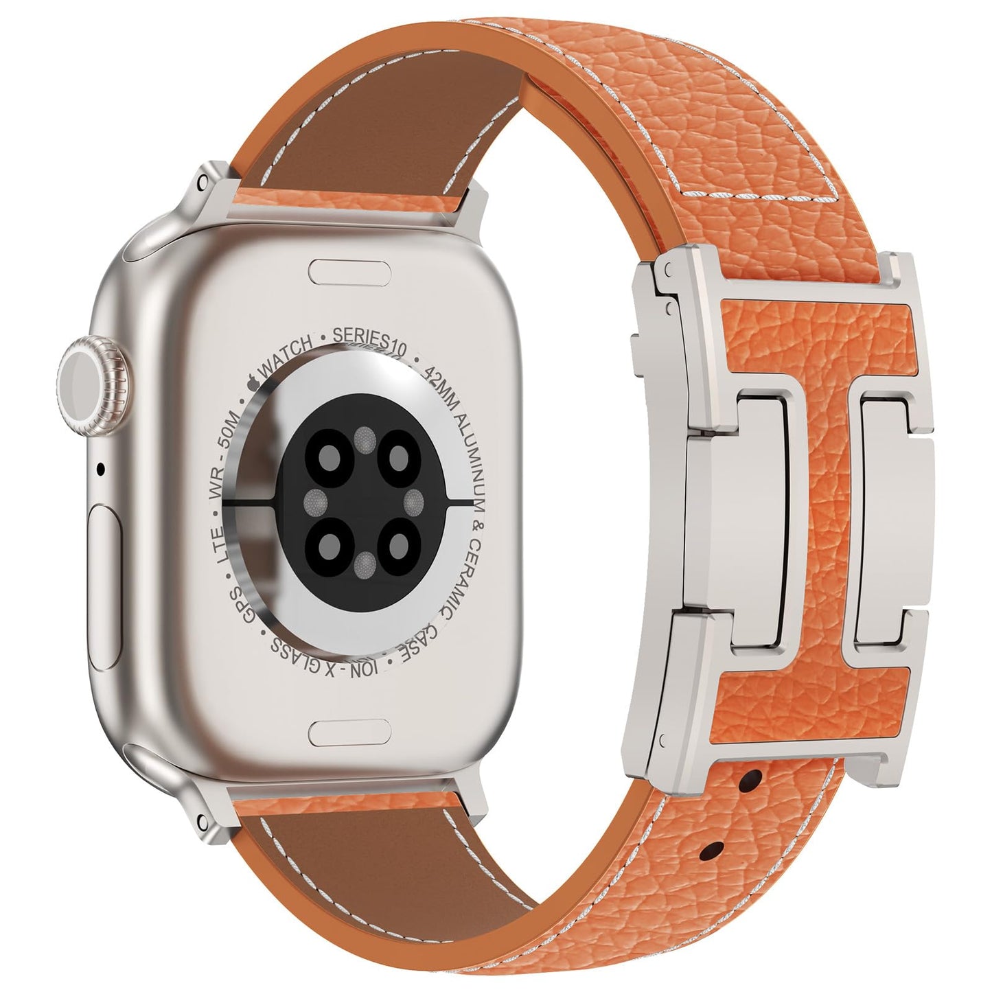 Leather Magnetic Watch Band Compatible with Apple Watch Ultra Band 49mm 46mm 45mm 44mm 42mm 41mm 40mm 38mm Replacement Strap for Women Men iWatch Ultra 3/2/1/SE3/Series 11/10/9/8/7/6/5/4/3/2/1