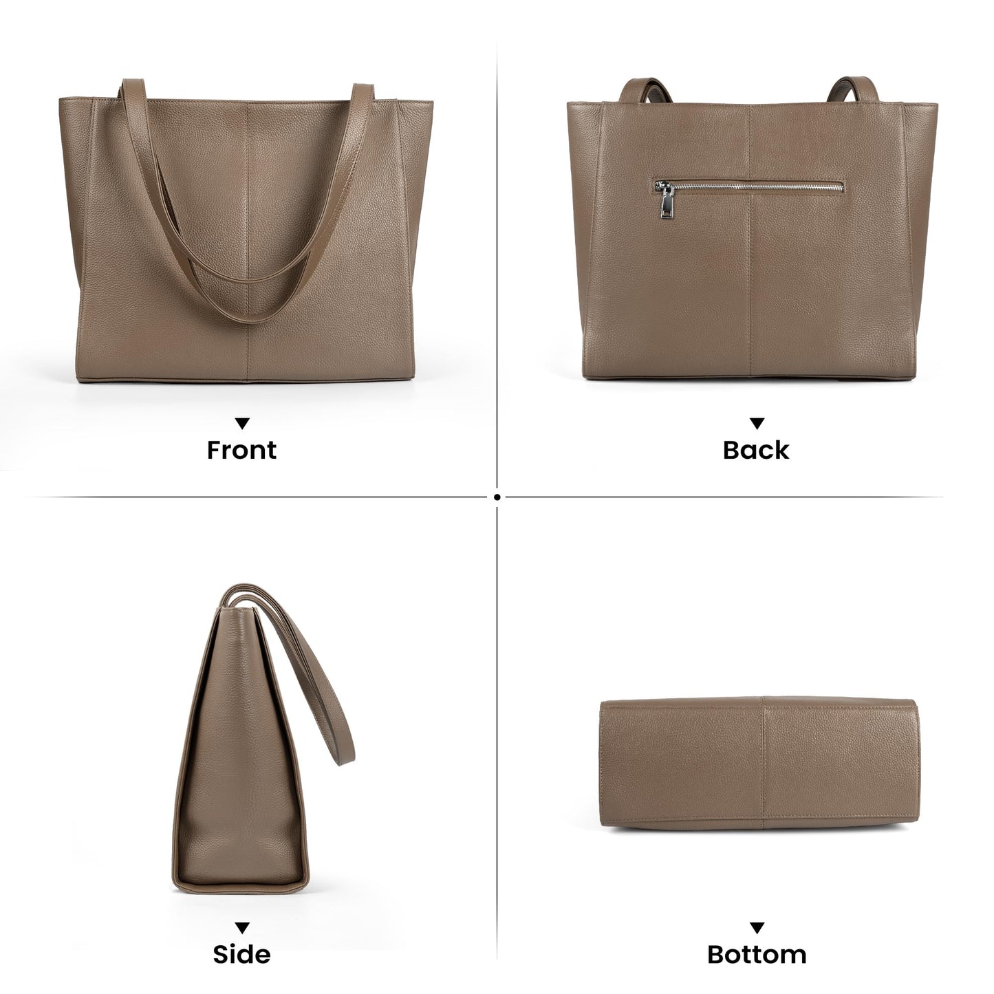 befen Genuine Leather Tote Bag for Women Work, Women's Leather Shoulder Bags Purses Satchel Handbags with Laptop Compartment