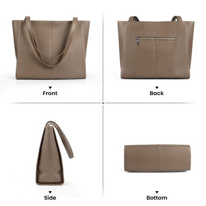 befen Genuine Leather Tote Bag for Women Work, Women's Leather Shoulder Bags Purses Satchel Handbags with Laptop Compartment