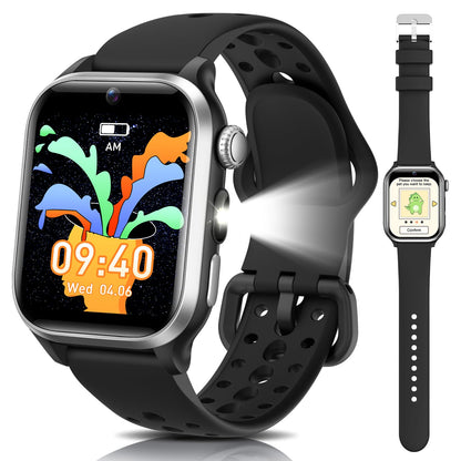 RUXINGX Kids Smart Watch No APP, 1.52" Smart Watch for Kids with Camera,Puzzle Games,Heart Rate, Sleep Monitor,Music Player,Pedometer,Fitness Trackers Smartwatch for Girls Boys Teens 3-12(Blue)