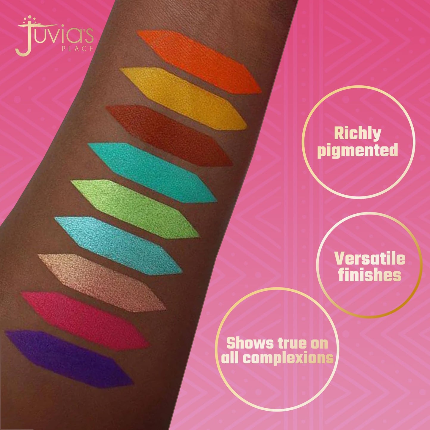 Juvia's Place Palette The Warrior - Warm Golds, Browns & Bronzes, Shades of 9, Warm and Neutral Palette, Pigmented Makeup Palette Eye Color & Shine