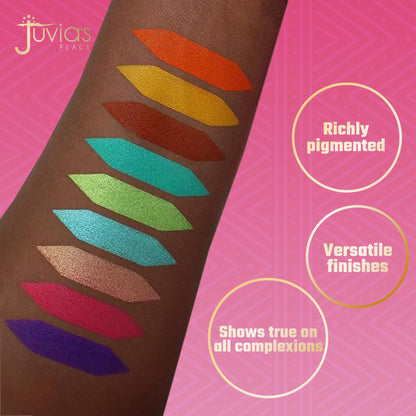 Juvia's Place Palette The Warrior - Warm Golds, Browns & Bronzes, Shades of 9, Warm and Neutral Palette, Pigmented Makeup Palette Eye Color & Shine