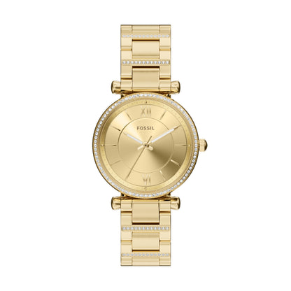 Fossil Women's Watch and Bracelet Set, Carlie Three-Hand Stainless Steel Watch for Women and Bracelet Set