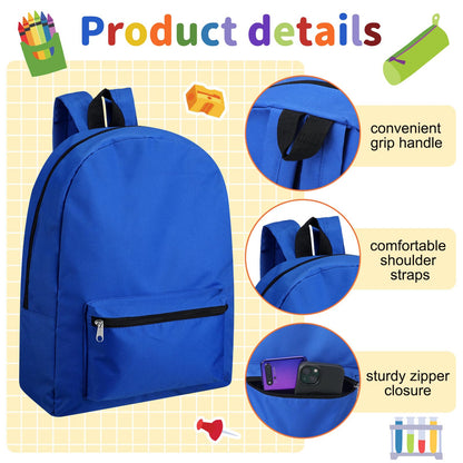 Amylove 12 Pack Backpack in Bulk 17 inch Lightweight Outdoor Travel Bag Classic Bookbags Bulk for Travel Middle High (Colorful,Lovely)