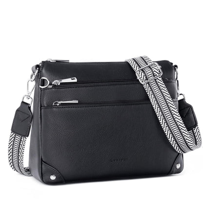 Crossbody Bags for Women Rfid Travel Crossbody Purses Leather Handbags Medium Shoulder bag with Adjustable Strap