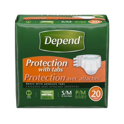 Depend Adult Diapers with Tabs, Incontinence Protection with Tabs, Unisex, Large (35–49" Waist, over 170 lbs), Maximum Absorbency, 48 Count (3 Packs of 16)