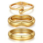 Chunky Gold Bangle Bracelets for Women Trendy 14K Gold Plated Cuff Bracelets Stack, Dainty Gold Bracelet Sets Non Tarnish Fashion Jewelry Gift