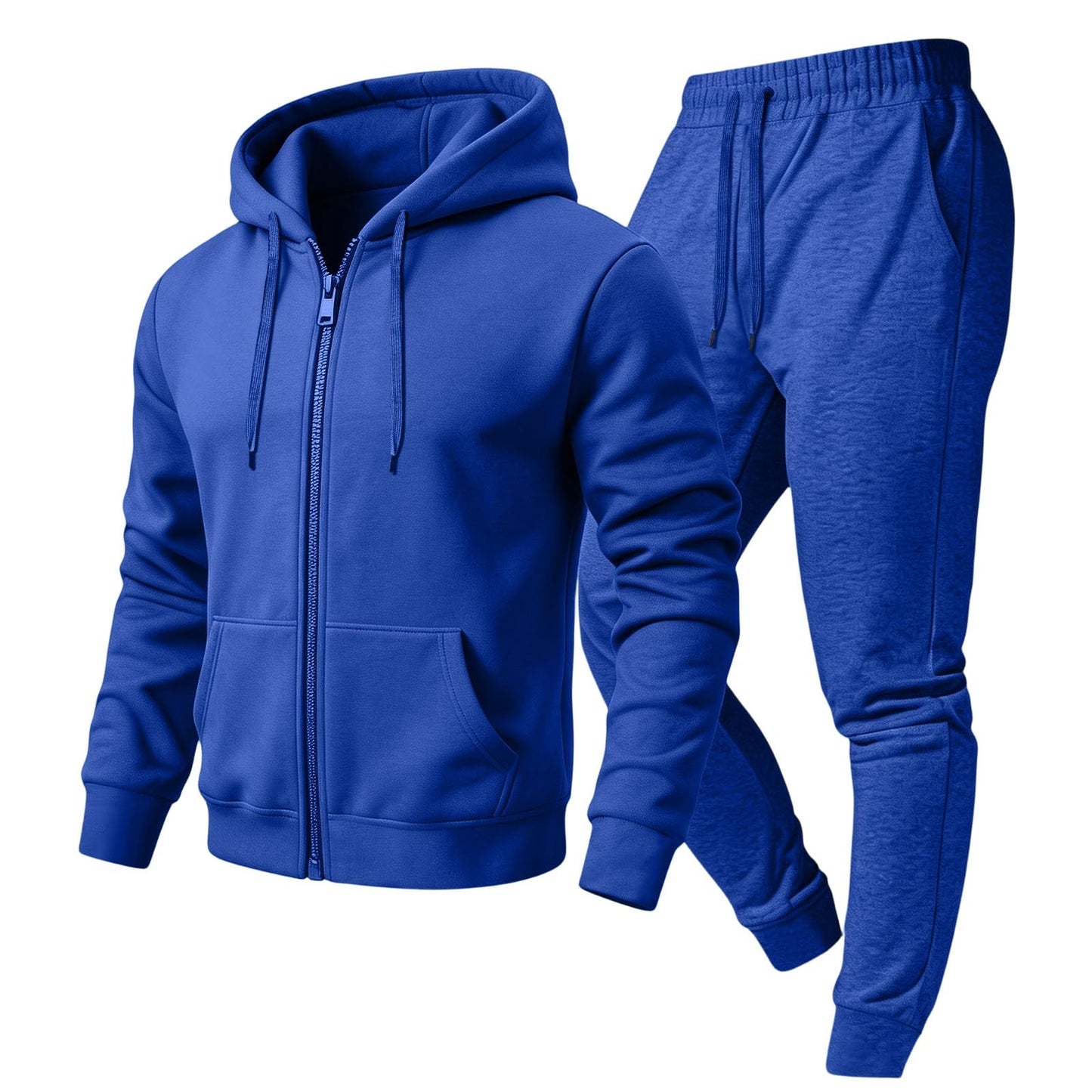 Jogger Sweatpants Matching Outfit For Men 2 Piece Sweat Suits Full Zip Up Hooded Tracksuit Soft Fleece Set