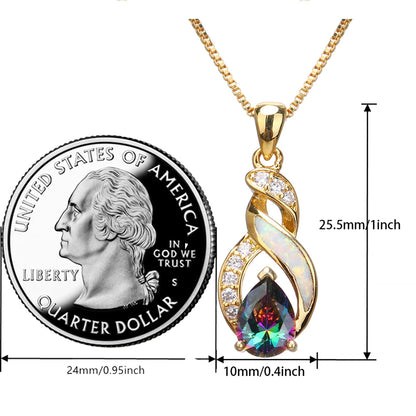 Jewelry Sets Australian Created Opal Necklace Earrings Jewelry for Mom