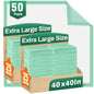 MILDPLUS Disposable Bed Pads 40"X40" 50pcs Extra Large Pee Pads for Incontinence 140 Gram Heavy Duty Super Absorbent Underpads Waterproof Chucks Pads for Adults, Elderly or Pets [100x100CM]