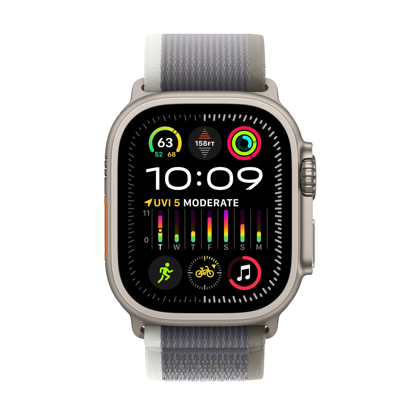 Apple Watch Ultra 2 [GPS + Cellular, 49mm] - Titanium Case with Blue Ocean Band, One Size (Renewed)