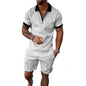 Mens Short Sets 2 Piece Outfits Polo Shirt Fashion Summer Tracksuits Casual Set Short Sleeve and Shorts Set for Men