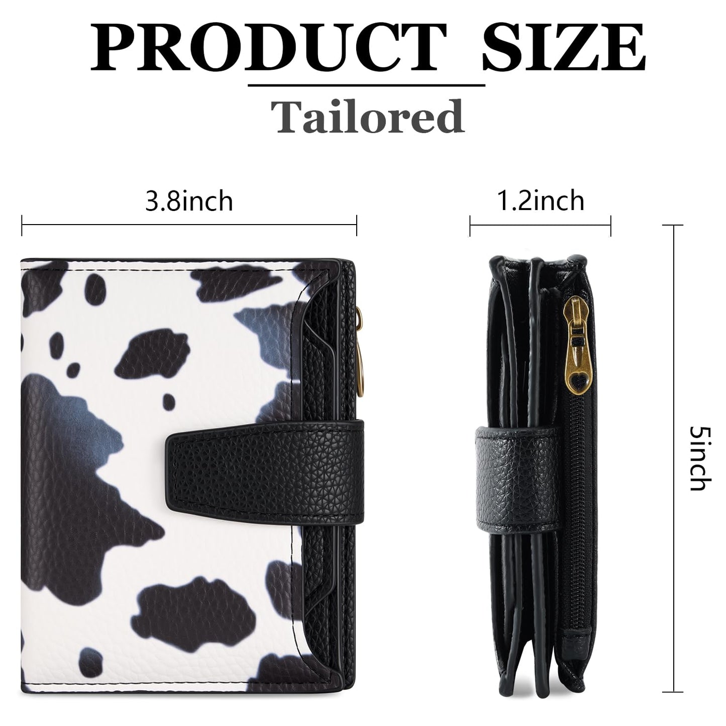 Airkit Small Wallet Women RFID Blocking Soft Leather Bifold Compact Card Holder Wallet for Women with Zipper Coin Pocket 4 ID Window
