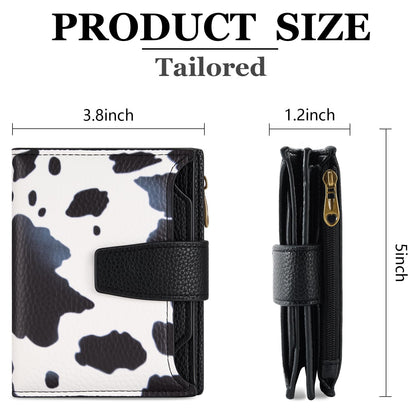 Airkit Small Wallet Women RFID Blocking Soft Leather Bifold Compact Card Holder Wallet for Women with Zipper Coin Pocket 4 ID Window