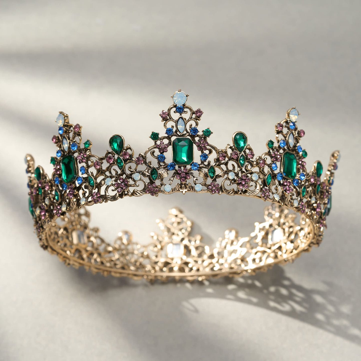 SWEETV Queen Crown for Women - Baroque Wedding Tiaras and Crowns,Jeweled Tiara Crown,Prom Birthday Halloween Hair Accessories