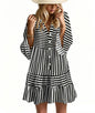Opemiby Summer Dresses for Women 2026 Flowy Ruffle 3/4 Sleeve V Neck Tiered Casual Babydoll Boho Beach Mini Dress