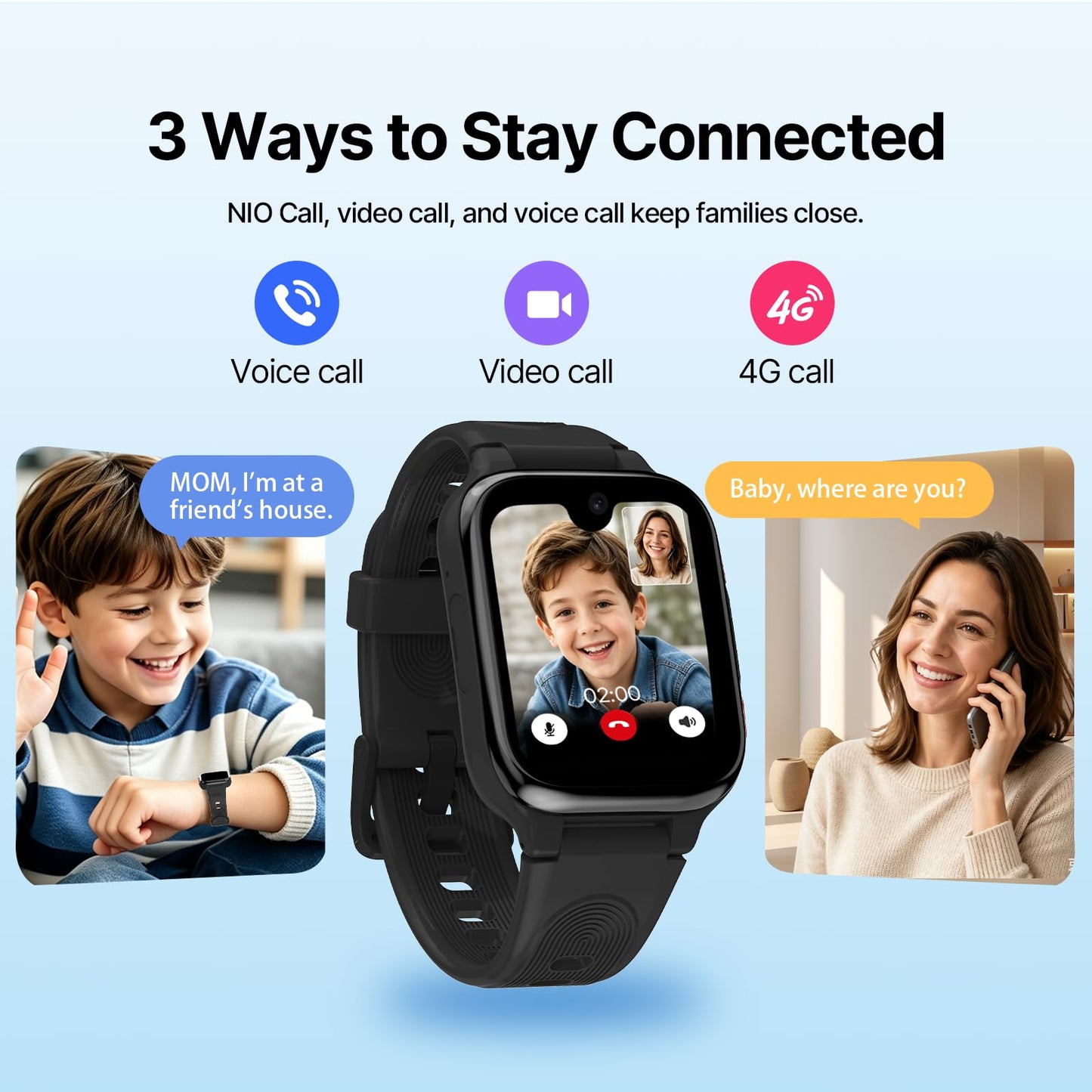 K9 Smart Watch for Kids with GPS Tracker, AI Voice & Video Call,1.78" AMOLED, 4G Smartwatch with SOS, Parental Controls, School Mode, IP68 Waterproof Kids Smartwatch for Teens Ages 3 and Up