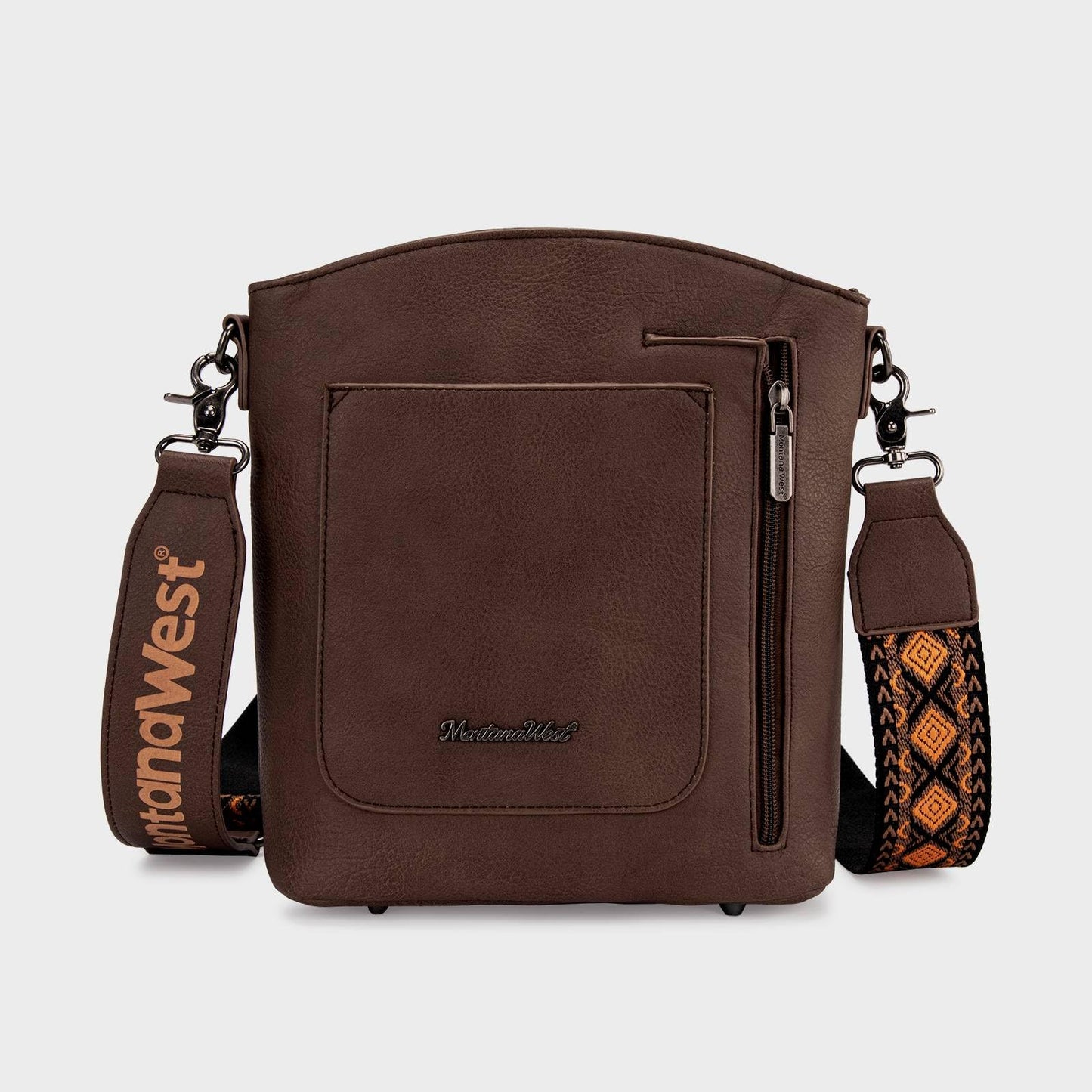 Montana West Multi Zip Pocket Crossbody Bag With Guitar Strap