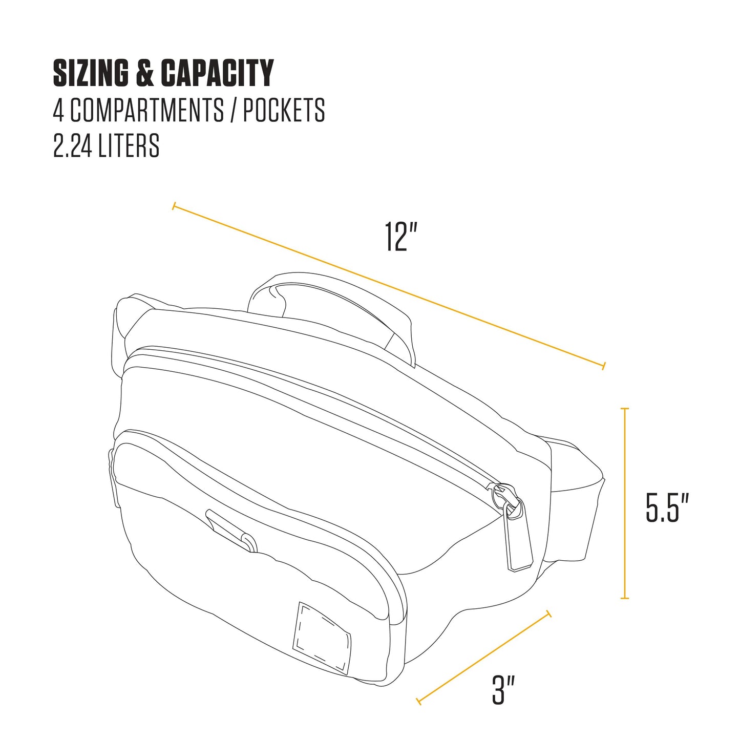 Carhartt Classic Adjustable Sling Bag, Durable, 600-Denier Water Resistant Hip Pack