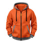JOAU Men Casual Heavyweight Zip Long Sleeve Hooded Sweatshirt with Pockets | Fall Winter Thickened Warm Fashion Tops for Baggy Sweat Running Trendy Comfy Outdoor Travel Vacation Wear