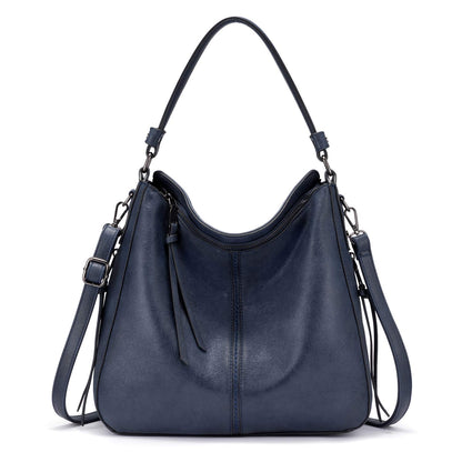 Realer Hobo Crossbody Bags for Women Designer Faux Leather Hobo Handbags Retro Large Size Shoulder Bag Bucket Purse