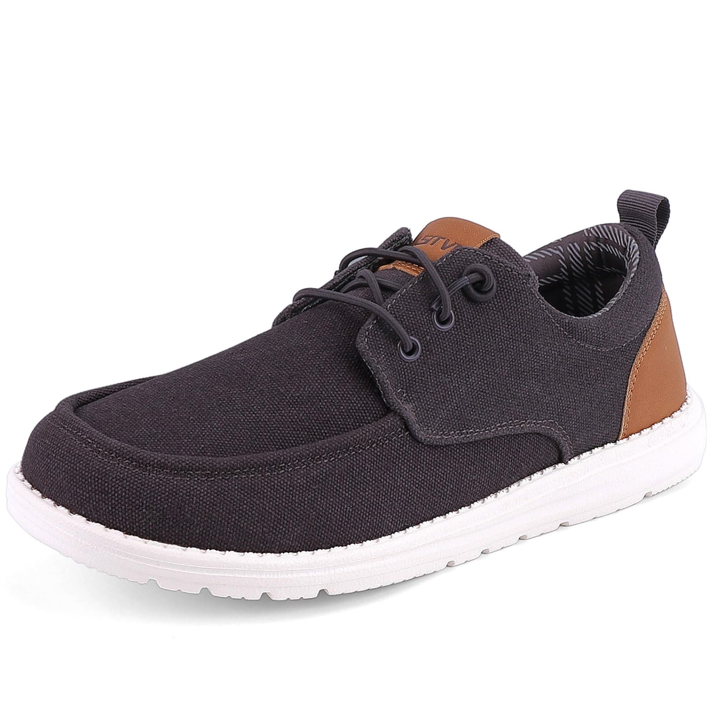 ASITVO Mens Wide Canvas Loafers Slip on Big Size Walking Shoes Width Toe Box Casual Dress Shoes