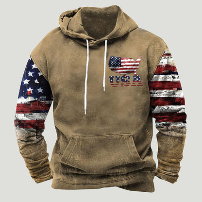 Men's Western Aztec Tribal Sweatshirt Ethnic Printed Graphic Hoodie Winter Trendy Casual Pullover Tops with Pocket