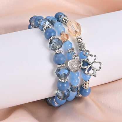 Bohemian Bracelet Sets for Women - 6 Sets Stackable Stretch Bracelets Multi-color Boho Jewelry for Women Hippie Bracelets Dainty Jewelry