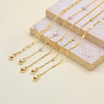 Dainty Simple Gold Bracelets for Women, Stackable Satellite Paperclip Lip Bracelet Set Tiny Lip Dot Chain Box Link for Handmade Gift Minimalist Cute Trendy Jewelry Gold Accessories for Women
