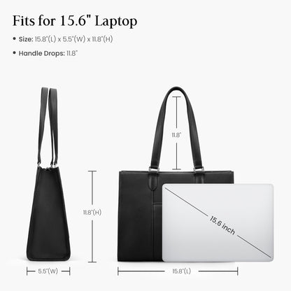 befen Genuine Leather Tote Bag for Women Work, Women's Leather Shoulder Bags Purses Satchel Handbags with Laptop Compartment